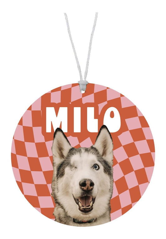Custom Dog Photo Air Freshener - Personalized Car Decor