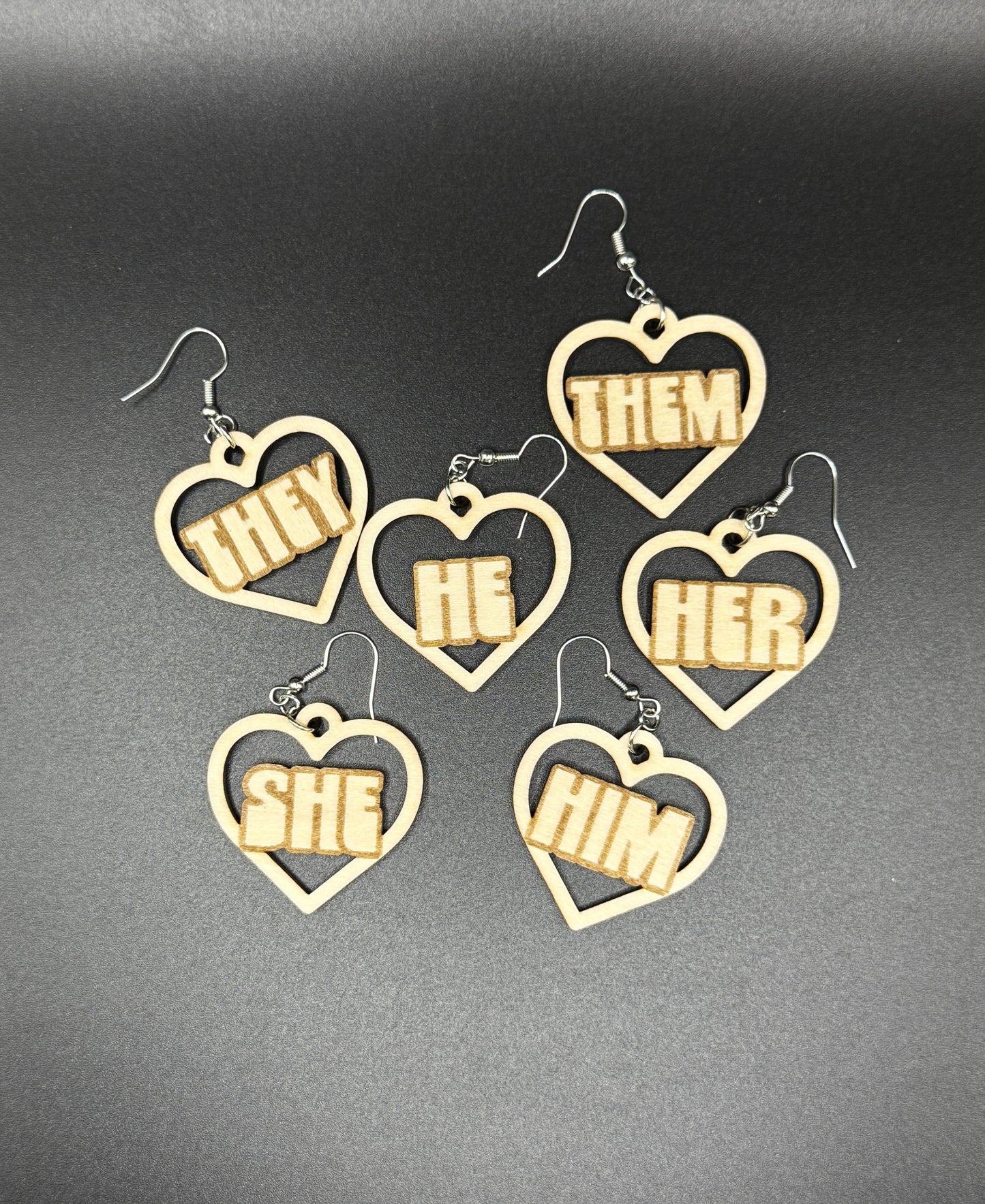 Mix & Match Pronoun Earrings (She/They/He/Them)