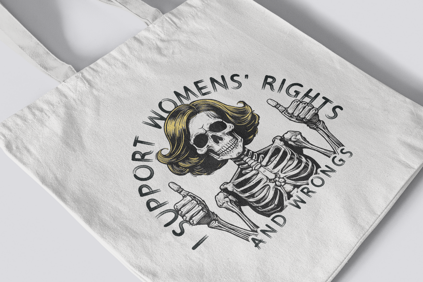 Canvas Tote Bag with Dark Humor Prints