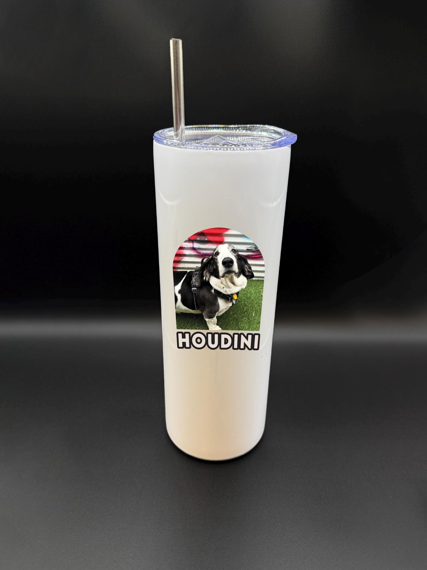 Custom Pet Portrait Stainless Steel Tumbler, Personalized Pet Lover Travel Cup