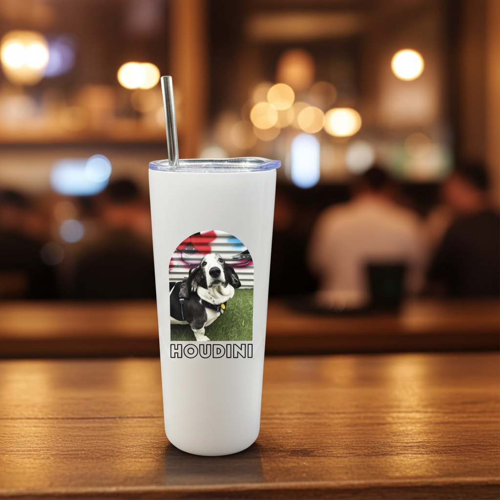 Custom Pet Photo Stainless Steel Tumbler, Personalized Pet Lover Travel Cup