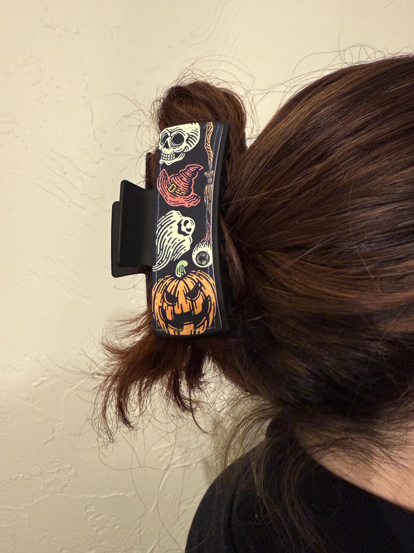 Acrylic Claw Clip, Photo Hair Clip, Goth or Spooky Design Option