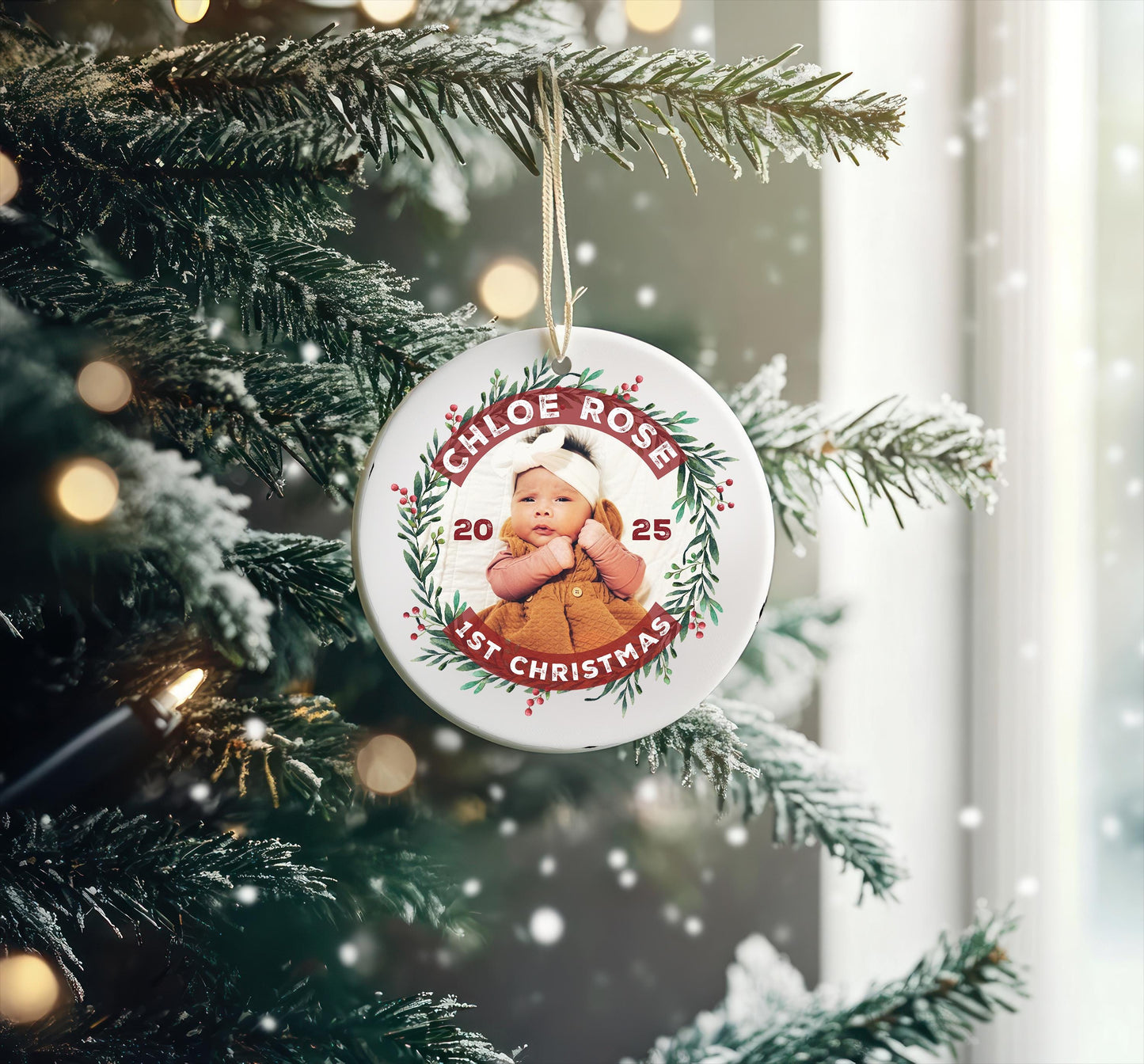 Custom Ceramic Photo Ornament - Personalized Keepsake