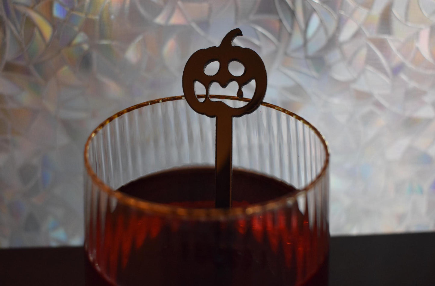 Halloween Drink Stirrers with Jack-O-Lanterns - Set of 6