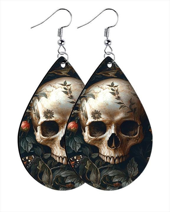 Personalized Spooky Earrings – Custom Goth Dangle Drops, Ravens, Potions, Pride Flag
