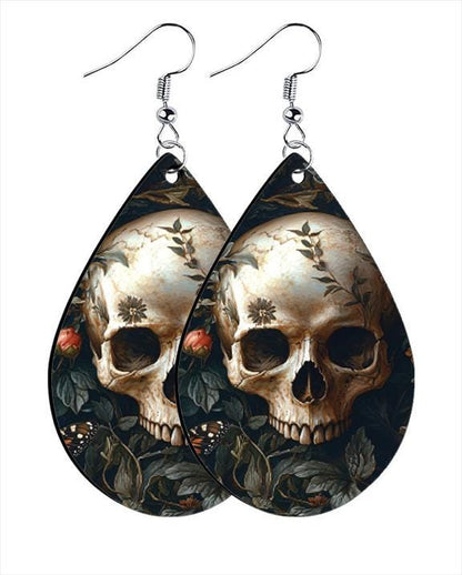Personalized Spooky Earrings – Custom Goth Dangle Drops, Ravens, Potions, Skulls