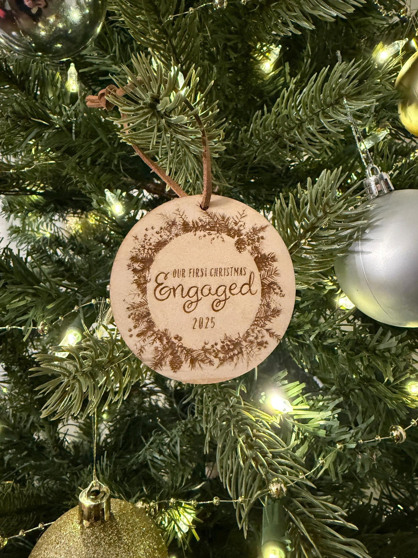 Engraved Wooden Christmas Ornament - New Home - Engaged - Wedding