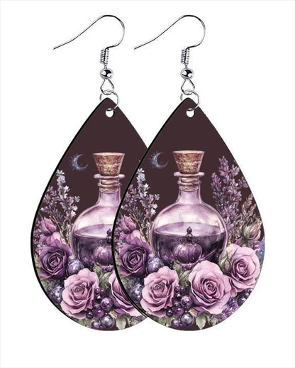 Personalized Spooky Earrings – Custom Goth Dangle Drops, Ravens, Potions, Skulls