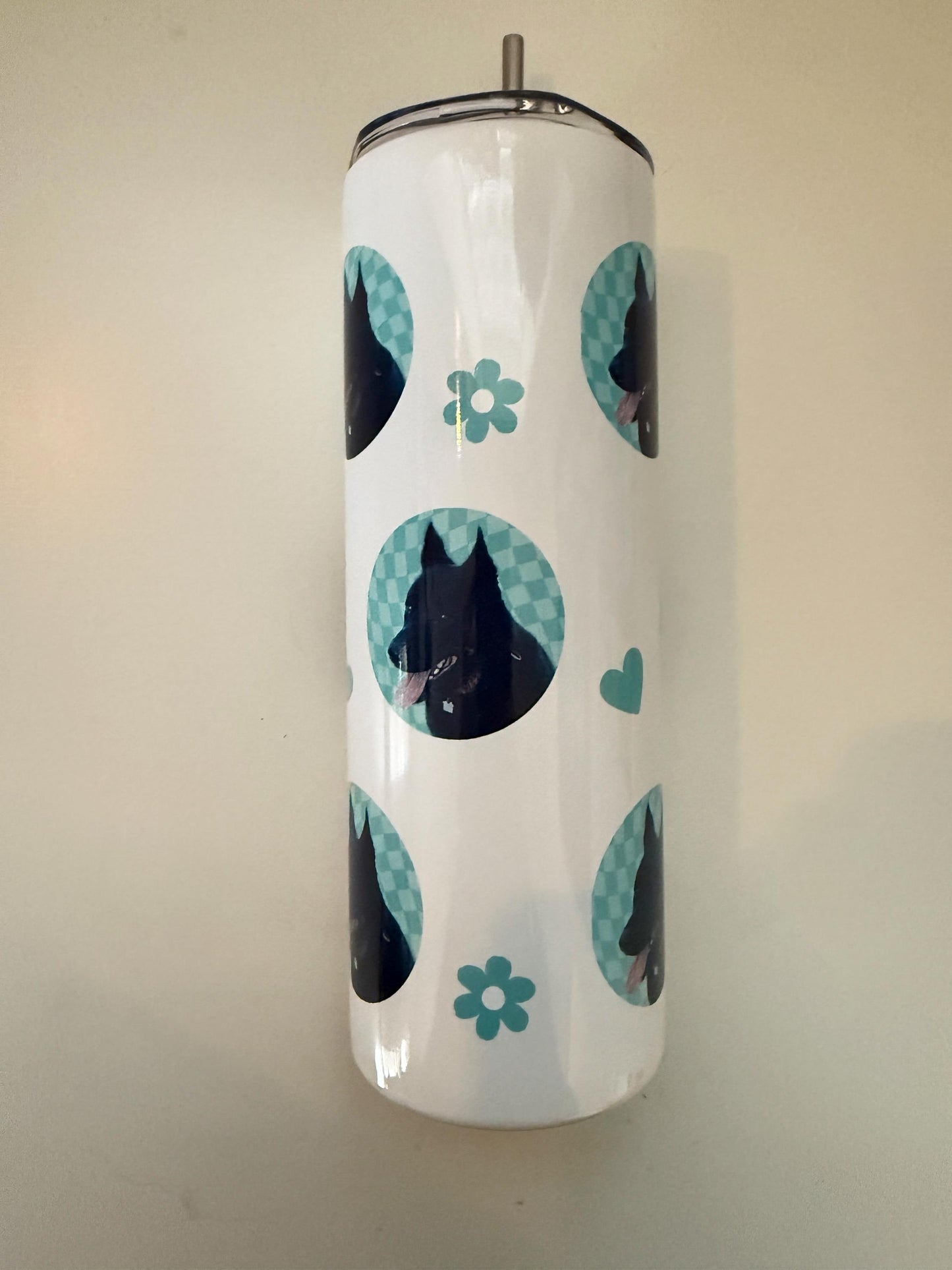 Custom Pet Portrait Stainless Steel Tumbler, Personalized Pet Lover Travel Cup