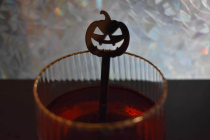 Halloween Drink Stirrers with Jack-O-Lanterns - Set of 6