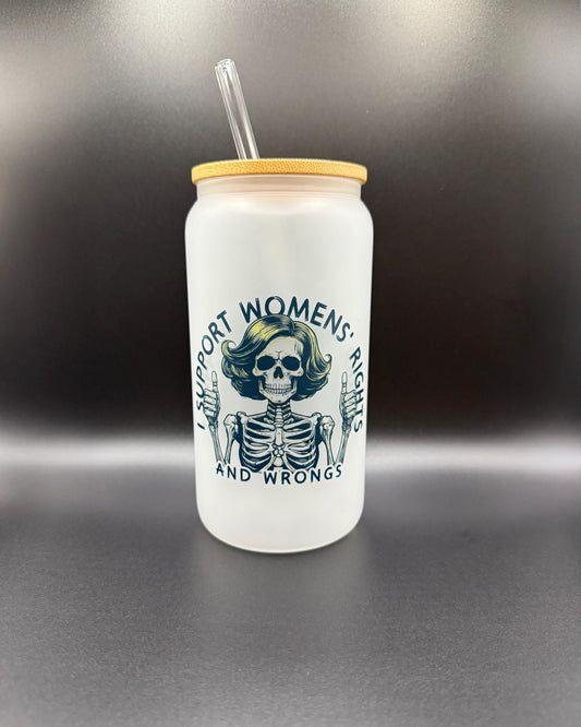 Frosted Glass Tumbler 18oz - Witchy Goth Coffee Cup