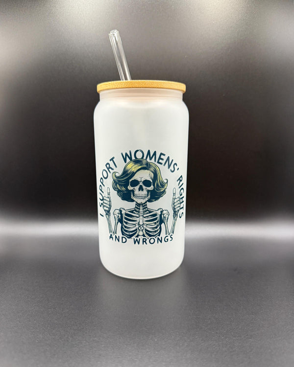 Frosted Glass Tumbler 18oz - Dark Humor Coffee Cup