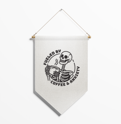 Funny Wall Banner, Alternative Room Decor, Dark Humor Decor, Goth Wall Hanging, Fabric Pennant, Cute Weird Wall Art