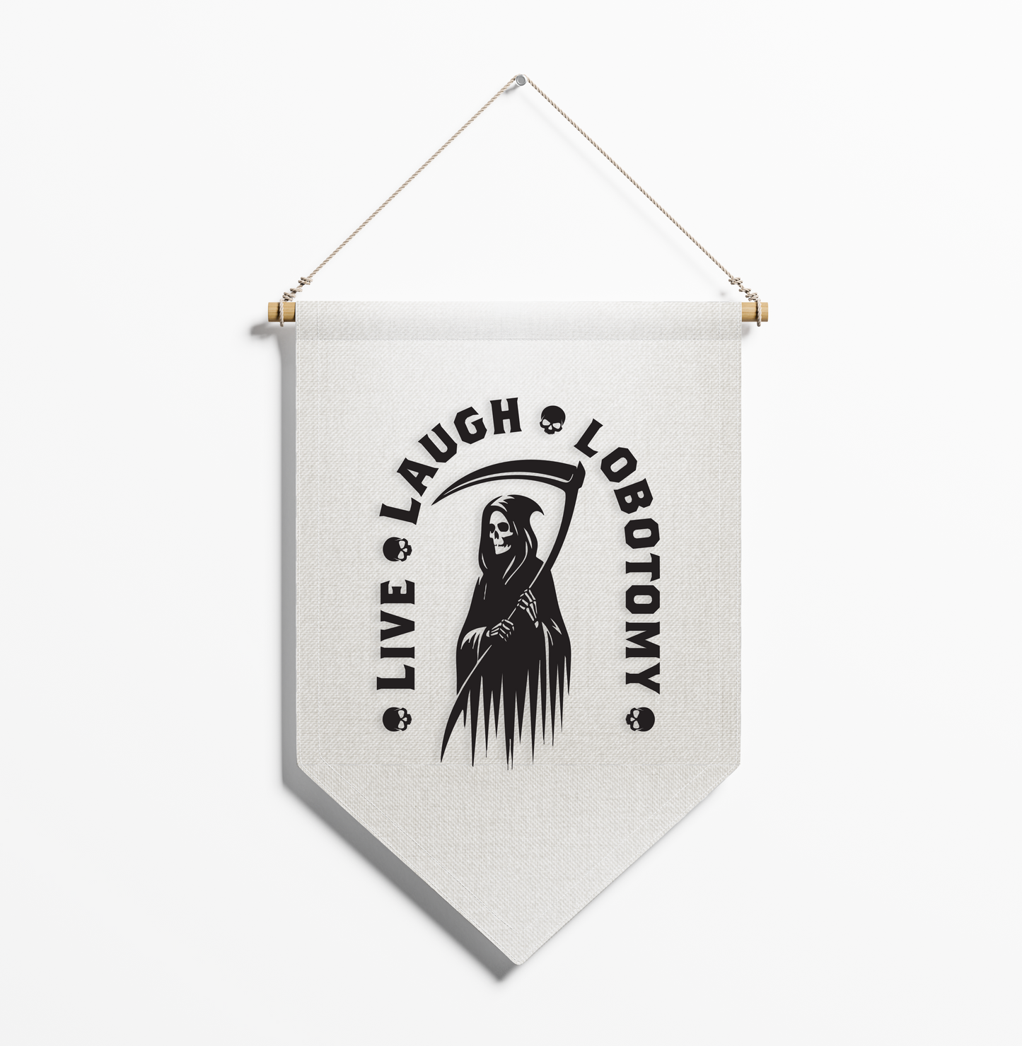 Funny Wall Banner, Alternative Room Decor, Dark Humor Decor, Goth Wall Hanging, Fabric Pennant, Cute Weird Wall Art
