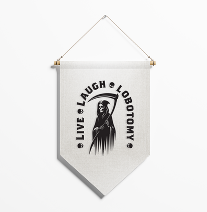 Funny Wall Banner, Alternative Room Decor, Dark Humor Decor, Goth Wall Hanging, Fabric Pennant, Cute Weird Wall Art