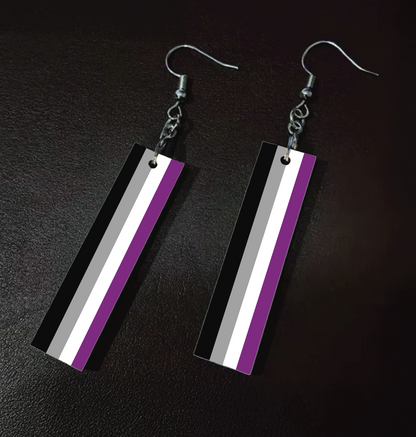 LGBTQIA+ Pride Flag Earrings – Rainbow, Lesbian, Gay Men, Transgender, Bisexual, Pansexual, Asexual Pride