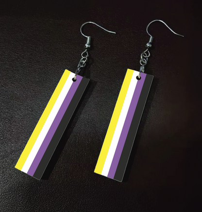 LGBTQIA+ Pride Flag Earrings – Rainbow, Lesbian, Gay Men, Transgender, Bisexual, Pansexual, Asexual Pride