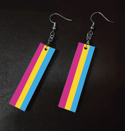 LGBTQIA+ Pride Flag Earrings – Rainbow, Lesbian, Gay Men, Transgender, Bisexual, Pansexual, Asexual Pride