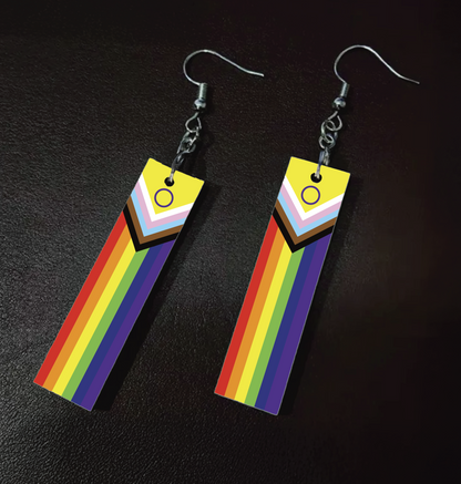 LGBTQIA+ Pride Flag Earrings – Rainbow, Lesbian, Gay Men, Transgender, Bisexual, Pansexual, Asexual Pride