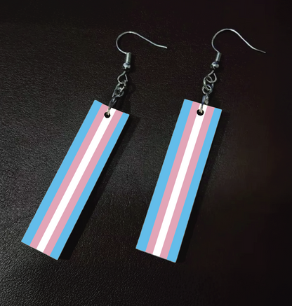 LGBTQIA+ Pride Flag Earrings – Rainbow, Lesbian, Gay Men, Transgender, Bisexual, Pansexual, Asexual Pride
