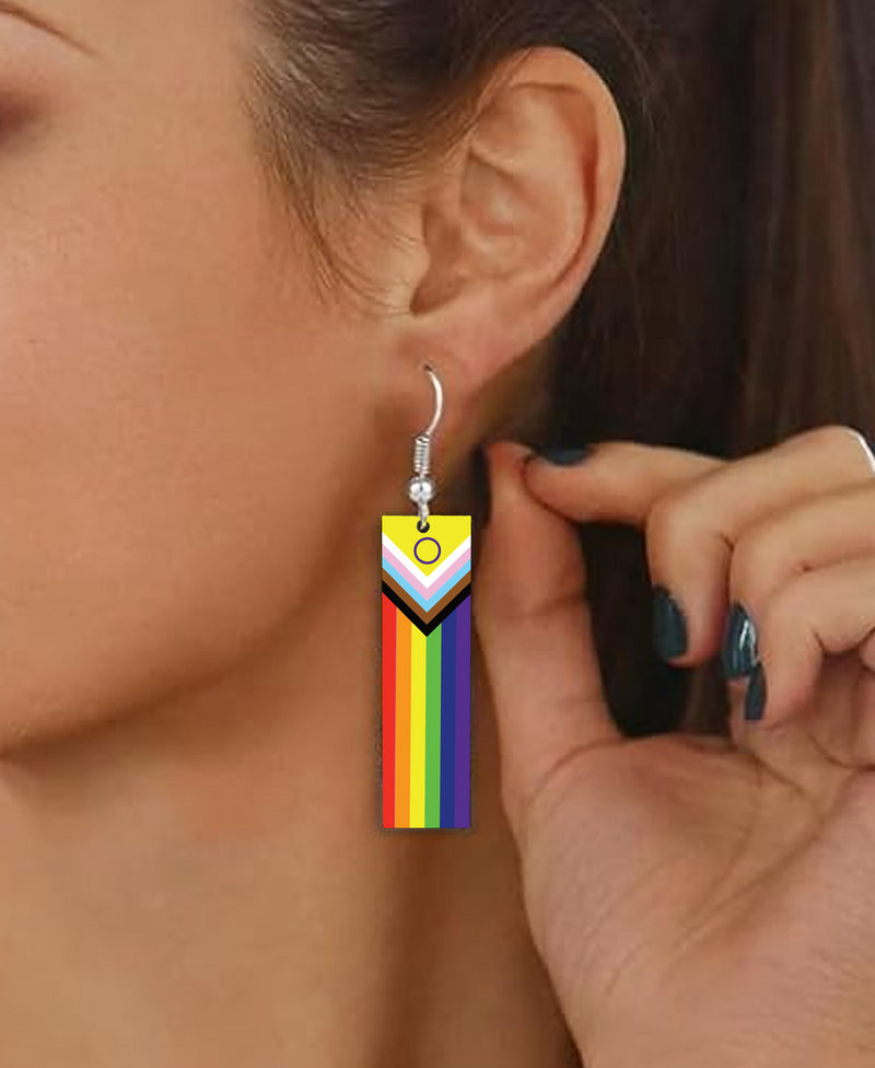 LGBTQIA+ Pride Flag Earrings – Rainbow, Lesbian, Gay Men, Transgender, Bisexual, Pansexual, Asexual Pride