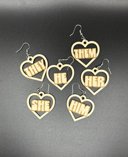 Mix & Match Pronoun Earrings (She/They/He/Them)