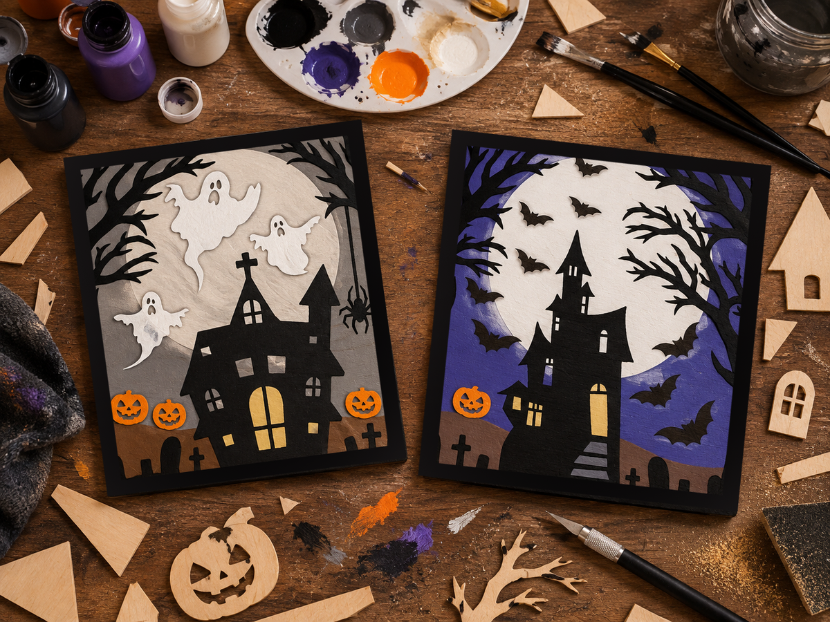 Moonlit Manor Layered Halloween Scene Paint Workshop
