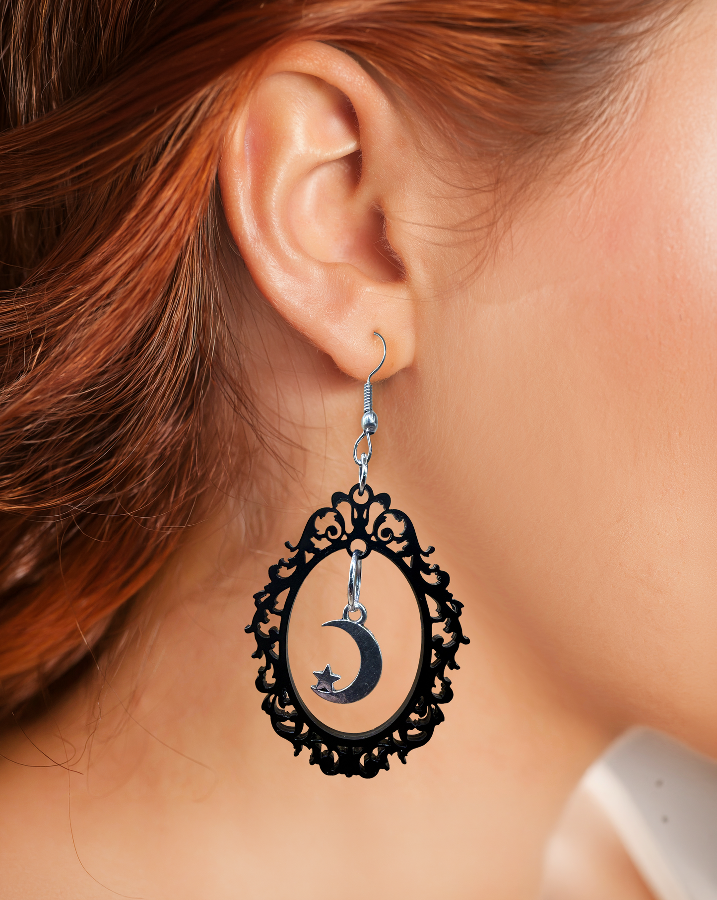 Celestial Gothic Earrings | Moon & Star Dangle Earrings | Whimsical Alternative Jewelry