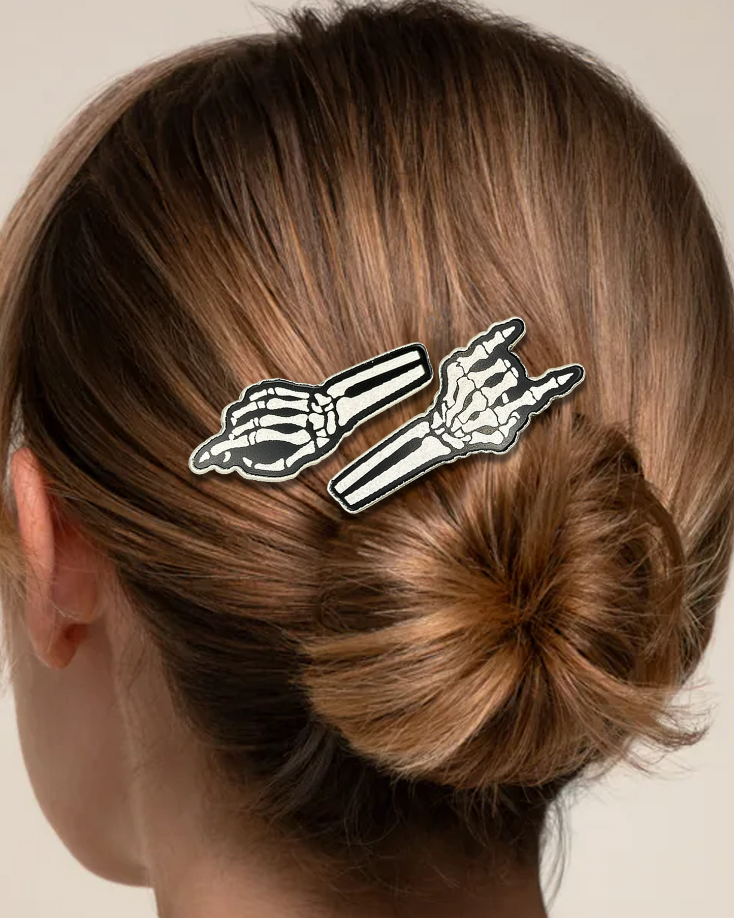 Bone to Be Wild Hair Clip Set | Goth Hair Accessory | Spooky Hair Barrette | Halloween Hair Clip