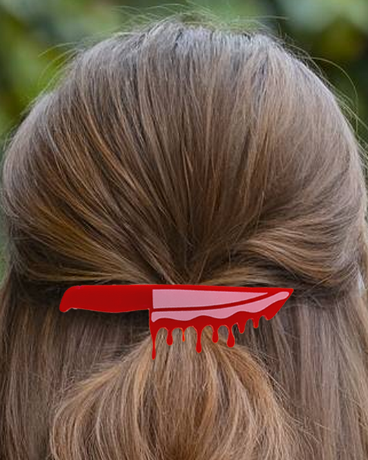 Bloody Knife Hair Clip | Horror Hair Accessory | Spooky Goth Barrette | Halloween Hair Clip