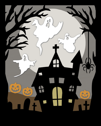 Moonlit Manor Layered Halloween Scene Paint Workshop