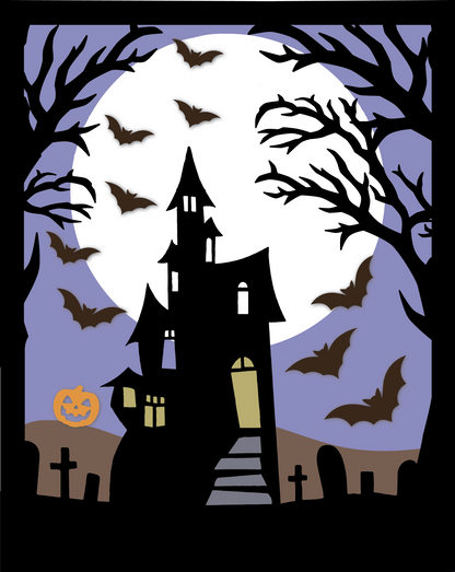 Moonlit Manor Layered Halloween Scene Paint Workshop