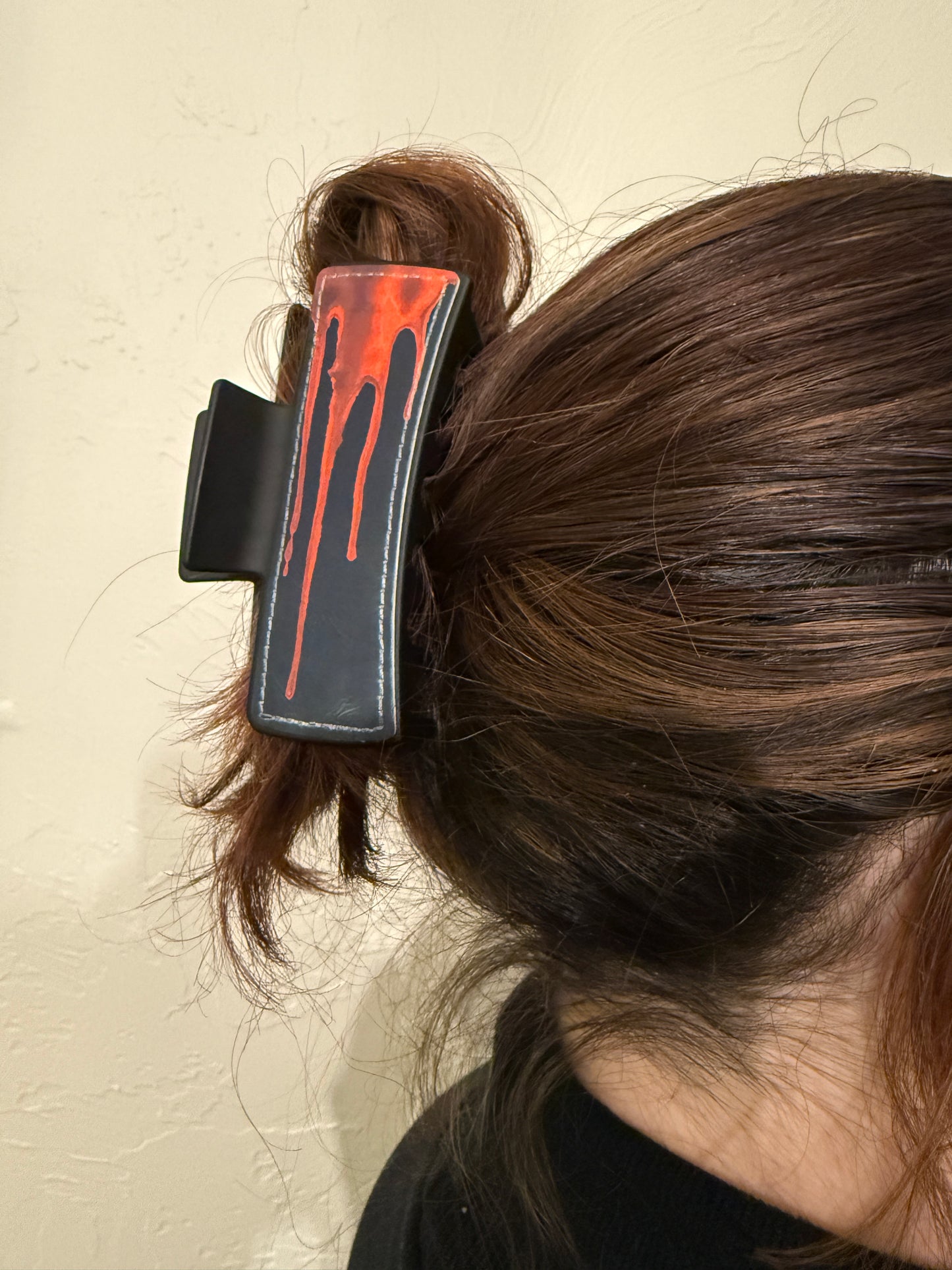 Acrylic Claw Clip, Photo Hair Clip, Goth or Spooky Design Option