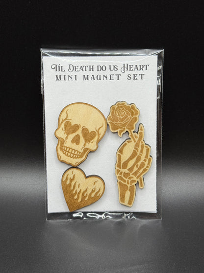 Gothic Heart Magnet Set | Skull, Rose, Spooky Valentine's