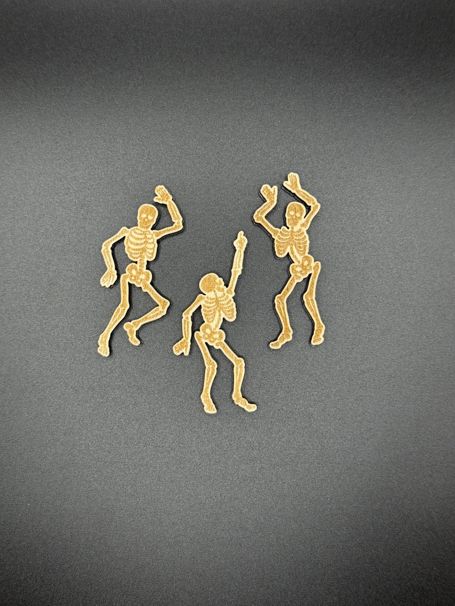 Dancing Skeleton Magnet Set | Laser Cut Wood, Spooky Gothic Decor