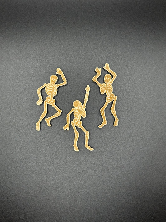 Dancing Skeleton Magnet Set | Laser Cut Wood, Spooky Gothic Decor