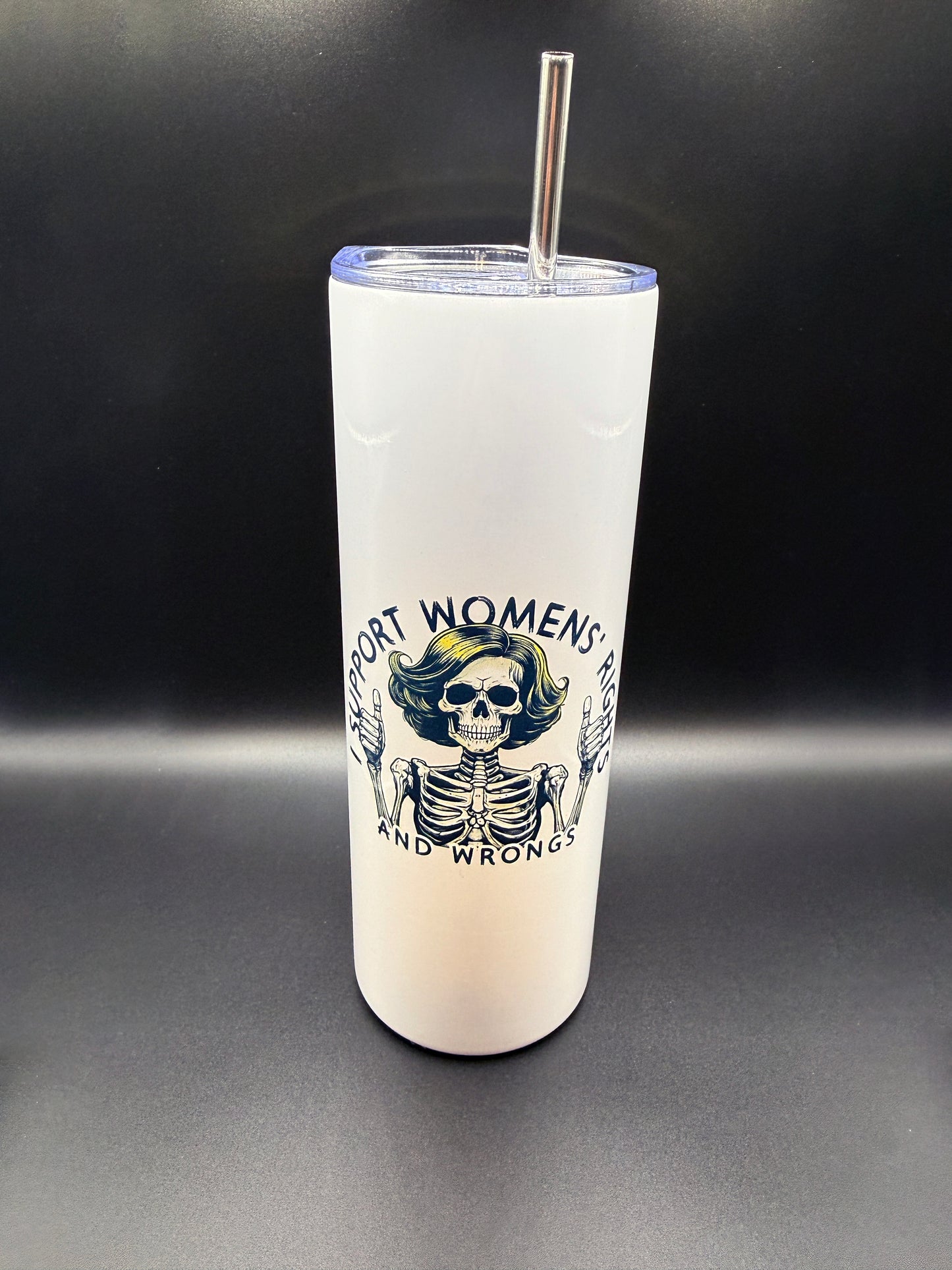 Dark Humor 20oz Stainless Steel Tumbler – Sarcastic Goth Skeleton & Spooky Designs