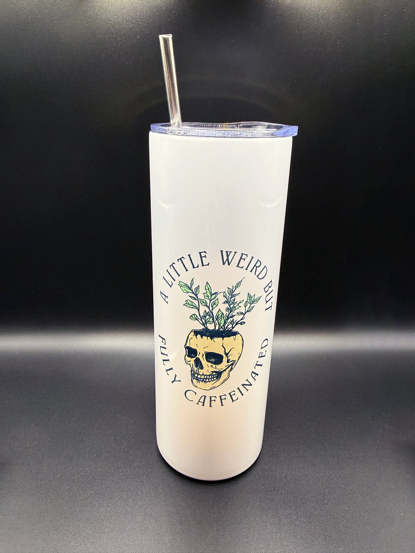 Dark Humor 20oz Stainless Steel Tumbler – Sarcastic Goth Skeleton & Spooky Designs