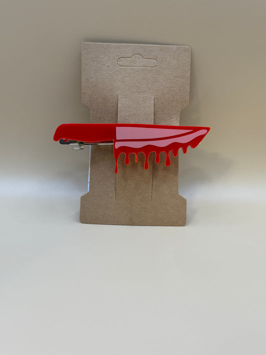 Bloody Knife Hair Clip | Horror Hair Accessory | Spooky Goth Barrette | Halloween Hair Clip