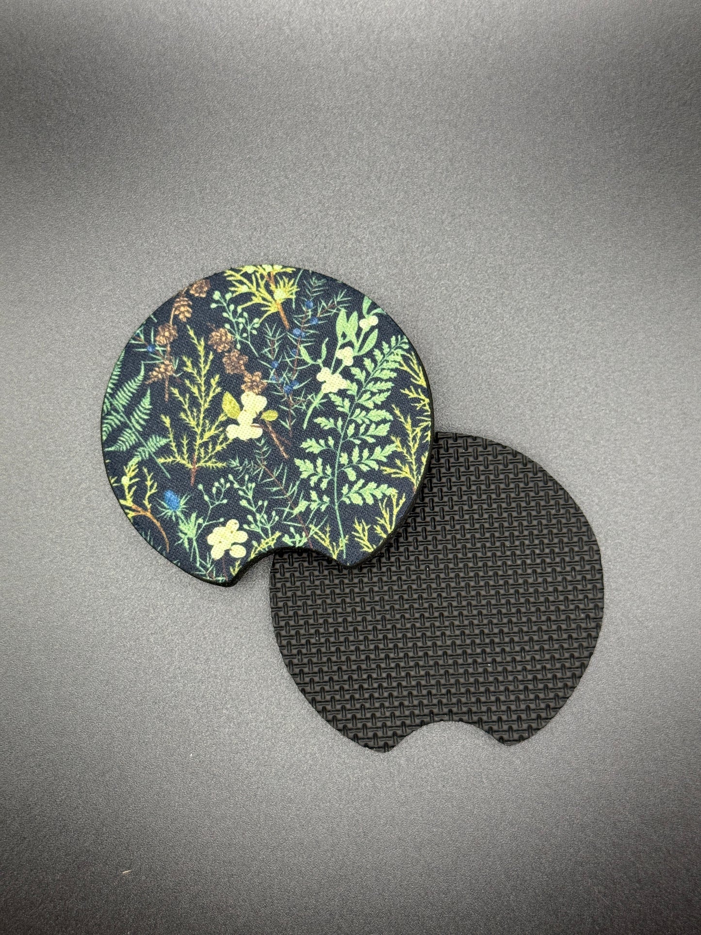 Whimsical Gothic Car Coasters | Handmade Alternative Car Accessories | Cup Holder Coaster Set