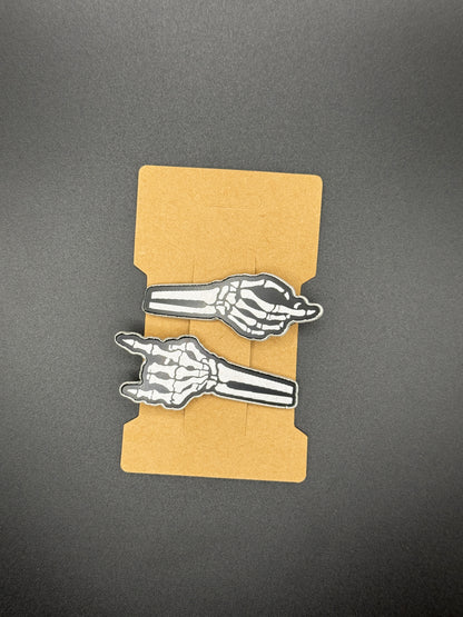 Bone to Be Wild Hair Clip Set | Goth Hair Accessory | Spooky Hair Barrette | Halloween Hair Clip