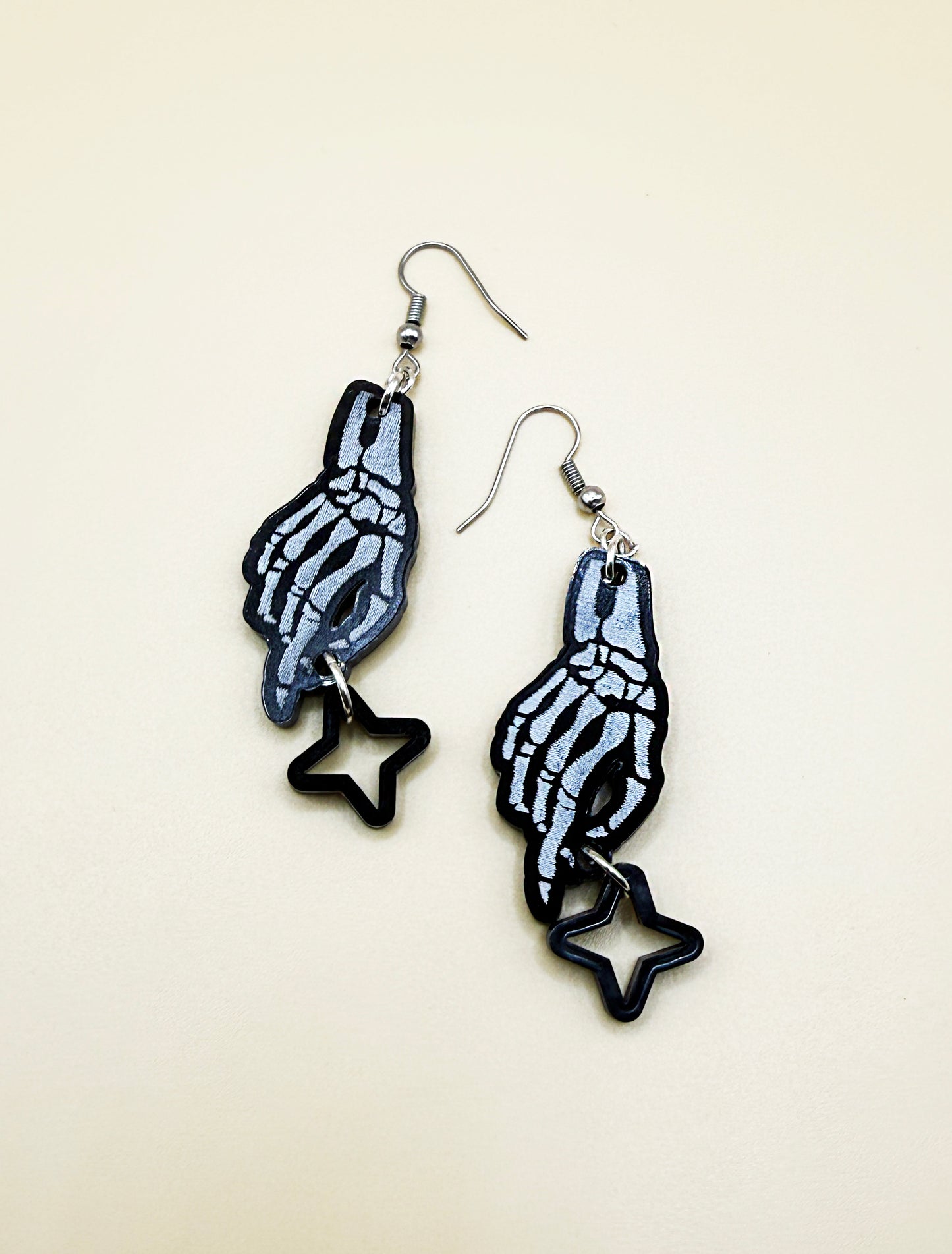 Skeleton Star Drop Earrings| Whimsical Alternative Jewelry