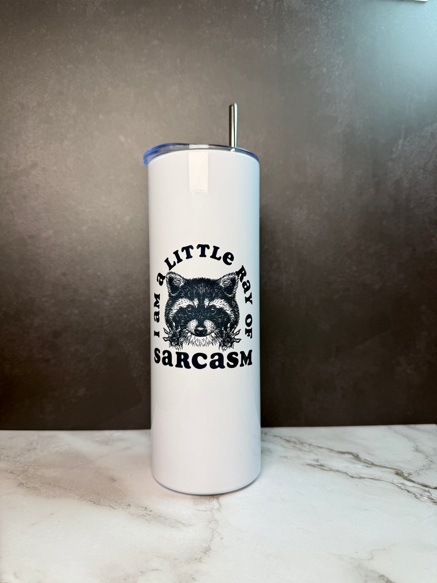 Dark Humor 20oz Stainless Steel Tumbler – Sarcastic Goth Skeleton & Spooky Designs