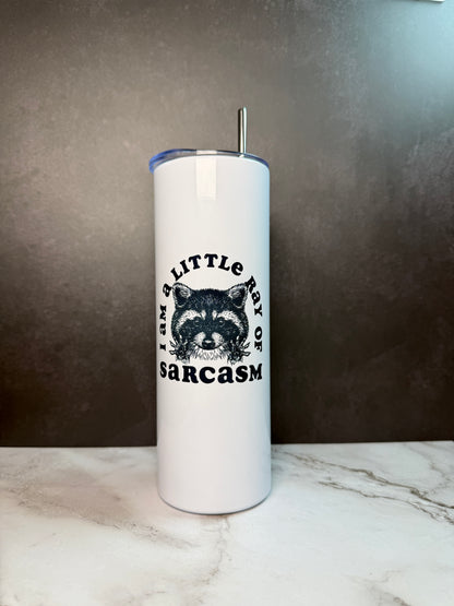 Dark Humor 20oz Stainless Steel Tumbler – Sarcastic Goth Skeleton & Spooky Designs