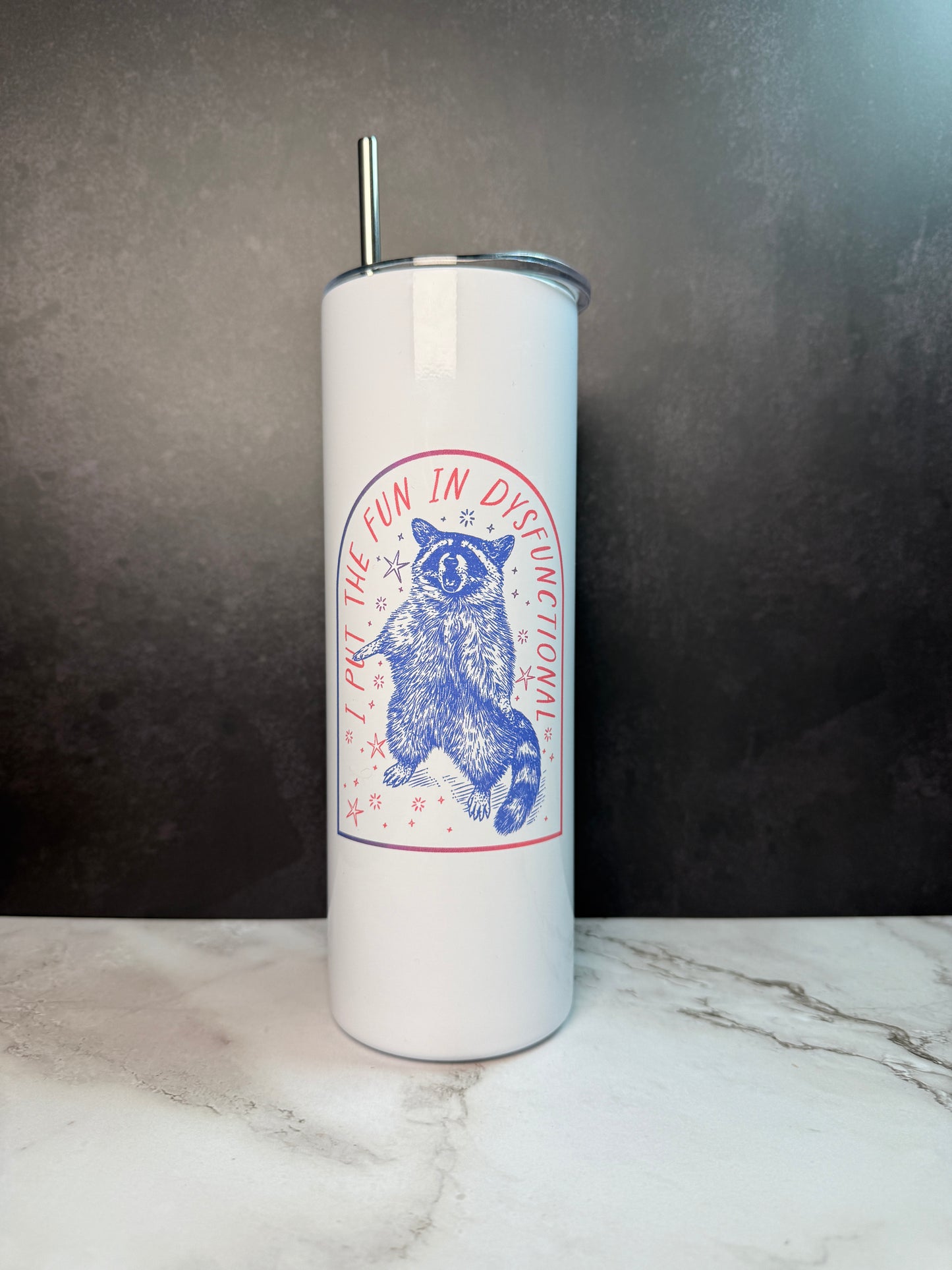 Dark Humor 20oz Stainless Steel Tumbler – Sarcastic Goth Skeleton & Spooky Designs