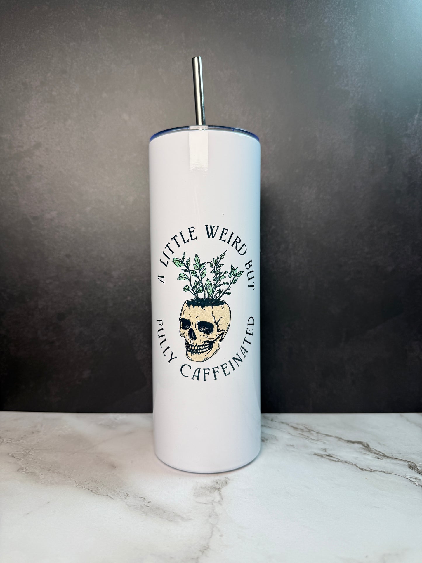 Dark Humor 20oz Stainless Steel Tumbler – Sarcastic Goth Skeleton & Spooky Designs