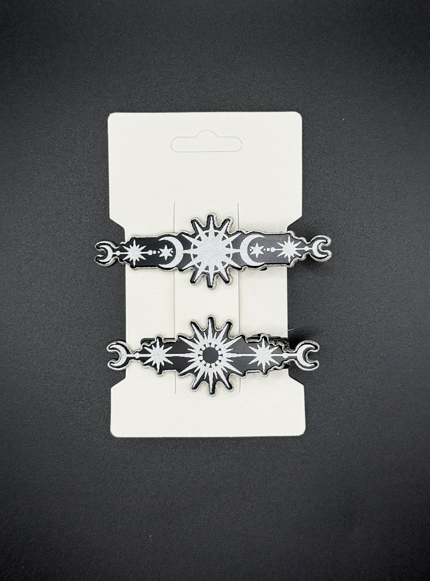 Celestial Hair Clip Set | Moon & Stars Hair Barrettes | Witchy Hair Accessories | Gothic Hair Clips