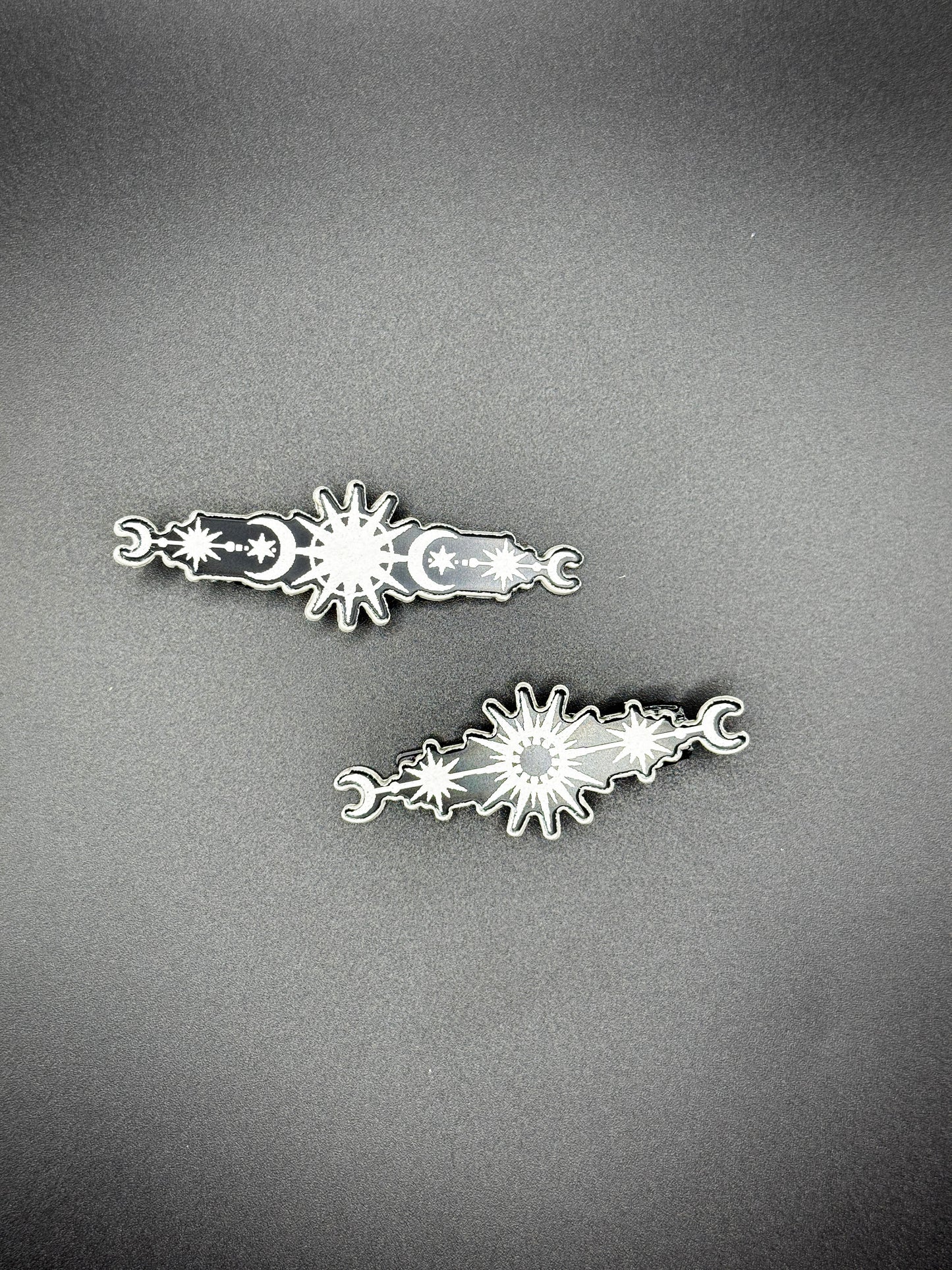 Celestial Hair Clip Set | Moon & Stars Hair Barrettes | Witchy Hair Accessories | Gothic Hair Clips