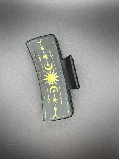 Moon and Stars Acrylic Claw Clip - Celestial Goth Statement Hair Clip