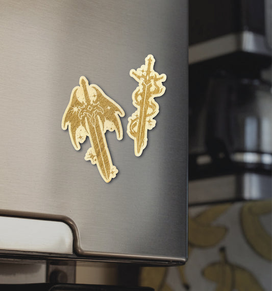 Stardust Swords Magnet Set | Laser Cut Wood, Gothic Home Decor
